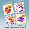 Halloween self-adhesive candy bags with pumpkin and ghost patterns, set of 4, size 10x10cm - Style D Halloween 4-in-1 Mix