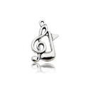 Silver treble clef and eighth note alloy pendant charm for DIY jewelry making - Clef & Note Combo-11x20mm