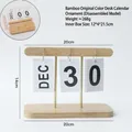 Décoration de calendrier perpétuel minimaliste en bois avec finition couleur bambou - Calendrier en Bambou Naturel (Détachable)