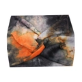 Bohemian wide twist headband featuring a black grey and orange tie-dye printed pattern - Orange Black Tie-Dye