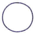 Detailansicht der 5mm lila Zirkon-Tennis-Halskette mit dunkel versilberter Fassung - Schwarzgold mit violettem Stein 46cm