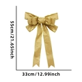 Large Christmas gold glitter bow 55x33cm for festive tree and party decorations - Gold