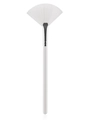 White fan makeup brush with silver ferrule and soft bristles for highlighter and powder - Small Fan Brush White Silver White Hair