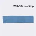 Sky blue quick-dry seamless sports headband with non-slip internal silicone strip - With Non-slip Silicone Strip / Blue