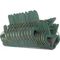 Dark green plastic garden plant clips with metal rings for support and climbing - 20PCS Clips