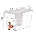 Transparenter Saftspender mit weißem Deckel und Kupferhahn Maße 26x12x15cm - Luxusedition (Goldener Wasserhahn) / Cremeweiß