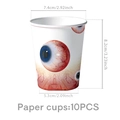 Dimensioni dettagliate dei bicchieri di carta Big Eyes con misure e set da 10 pezzi - Bicchieri di Carta con Stampa Bulbo Oculare