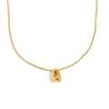Pendentif lettre A évidée en or 18K avec une chaîne délicate en acier inoxydable - Lettre A / Or