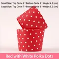 Red with white polka dots muffin liners available in small and large size dimensions - Red Polka Dot