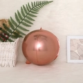 Polished rose gold 4d sphere foil balloon on cozy white faux fur background for party decor - 4D Sphere Rose Gold / 10"