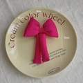 Rose pink fabric Christmas tree bow accessory with long ribbons, 12cm length - 12x8.0cm / Rose Red