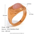 Signet Textured Oval Rose Quartz Ring (Size 6)