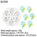 Stampo in silicone per fiori in resina con tulipani e margherite blu a sei cavità - 1# (B1009/Margherita) / Grigio