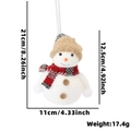 Cute plush snowman ornament with plaid scarf and hat for Christmas tree hanging decoration - Plaid Scarf Snowman