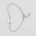 Silver hollow round chain bracelet with letter Y pendant and lobster clasp for women - Silver Y