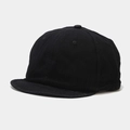 Detail of black washed cotton short brim baseball cap with six-panel soft top design - M (56-58cm) / Black