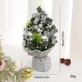 Mini Christmas tree with silver bows, berries and sequins on 20cm height tabletop - 20cm / Silver Snowflake