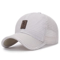 Berretto da baseball in rete grigio chiaro traspirante per protezione solare esterna - Regolabile / Beige