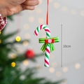 Christmas candy cane hanging ornament with red white green stripes and festive bow - Colorful Candy Cane