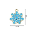 Blue enamel snowflake pendant with gold alloy plating, size 2.0cm by 2.3cm charm - 2349 Blue Enamel Snowflake