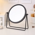 Miroir de maquillage nordique en fer noir avec support métallique pour table de bureau - Style Support Noir
