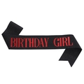 Fascia di compleanno glitterata nera con scritte rosse per decorazione di festa - Nero Con Scritta Rossa: Girl