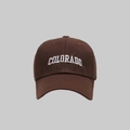 Classic dark brown cotton baseball cap with white Colorado embroidery for men and women - Coffee (COLORADO Pattern)