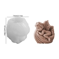 Sleeping angel silicone mold for DIY candles with size 8.1cm by 7.9cm dimensions - NO.1 Sleeping Shell Angel / Semi-transparent White