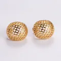 Exquisite golden woven mesh sphere earrings made of 304 stainless steel - Amleh006