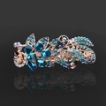 Elegante pinza de pelo de cristal azul diamantes metal coleta accesorios de moda para mujeres - CHA214 Azul Lago