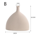 Minimalistische beige Keramikvase in geometrischem Design für moderne Wohneinrichtungen - Biskuit-Stil B / Biskuit-Beige