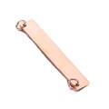 Polished rose gold rectangle connector with double holes for DIY jewelry making - Rose Gold