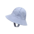 Light blue cotton children bucket sun hat with adjustable chin strap for outdoors - Sky Blue