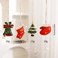 Set di decorazioni natalizie in resina con campana, calza e albero in rosso e verde - Combinazione 2 (Campanella/Calza/Albero di Natale/Guanto)