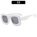Kids square bubble frame sunglasses in glossy white with dark grey lenses - White Frame Gray Lens