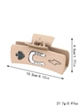 Beige western leather hair claw with spade and horseshoe patterns, 10.5cm large size - Beige Spade Horseshoe Lightning (90027)