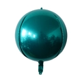 Dark green metallic 4D sphere aluminum foil balloon with mirrored reflective surface - 15 Inch / Dark Green