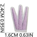 Detail of purple crown embroidery patch with size measurements on white background - No.12 Purple Crown