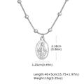 Détail du collier pendentif Vierge Marie ovale avec dimensions 2,18cm par 1,25cm - Collier 1 / Acier