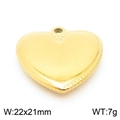 Golden heart pendant with beaded edge and polished finish 22x21mm stainless steel charm - Large Beaded Border Gold Heart Pendant (KLJ8194-Z)