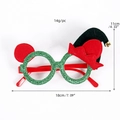 Christmas elf hat glasses frame with green glitter and red festive ornaments for holiday party - Dark Green Velvet Elf Hat Decorative Glasses