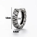 Dimensioni dettagliate dell'orecchino a catena d'argento con diametro di 1,6 cm - Stile Catena Geometrica (S87)