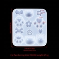 Translucent cat paw silicone mold for DIY earrings with moon and kitten shapes - Cat Claw Earring Mold ED#206