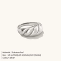 Anillo croissant de acero inoxidable plateado pulido tallas US de 5 a 7 - US 5 / Color Acero
