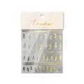 Eleganti adesivi per nail art con rose e fiori dorati in stile rilievo chic - Rosa al Tramonto-Bronzatura Dorata (TA190)