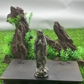 10cm Virgin Mary statue carved from grey natural semi-precious stone in prayer pose - Roadside Stone