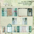 Set adesivi DIY Fern Lattice retrò con finestre vintage e motivi floreali 10 pezzi - Entro 105x75mm (10 Fogli) / Reticolo di Felce
