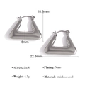 Orecchini a triangolo in argento minimalista in acciaio inossidabile per donna - Argento