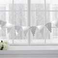 Festone per feste nordico con motivo a onde nere e bandierine in argento - Banner Triangolare Chevron Argento Bronzato