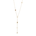 Elegante goldene Y-Halskette mit massiven und hohlen Sternanhängern auf weißem Grund - Stern Y-Form Halskette Stil (1#)